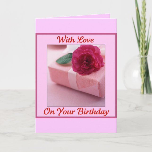 Carte Avec l'amour pour ton anniversaire (Devant)