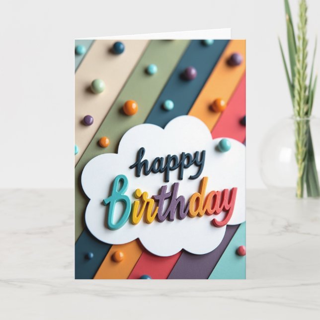 Carte avec lettres en relief vibrantes (Devant)