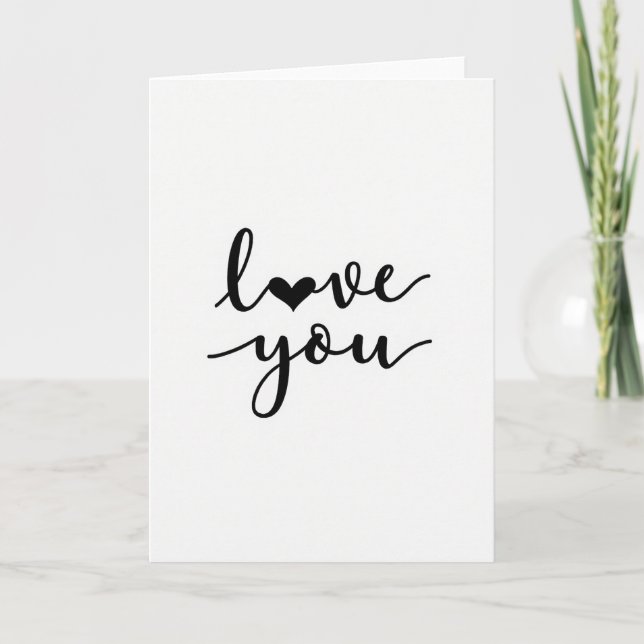 Carte avec motif de cœur d'amour (Devant)
