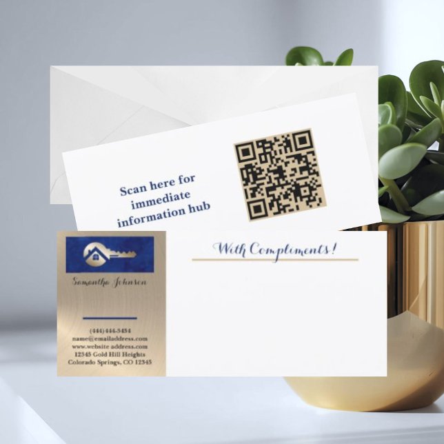 Carte « Avec nos compliments » Realtor Royal Blue  (Créateur téléchargé)