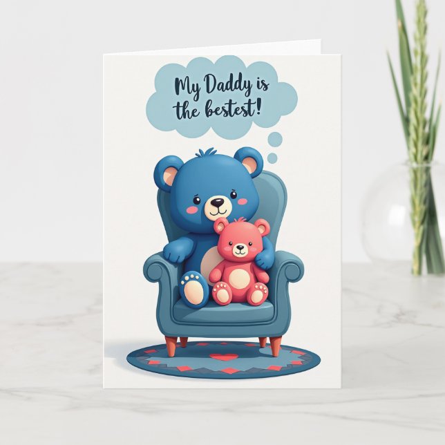 Carte avec Peluche Papa Amour (Devant)