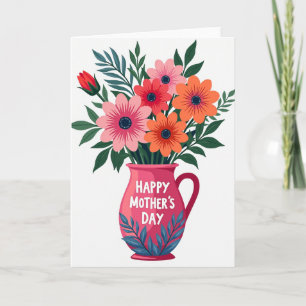 Carte avec pot floral joyeux