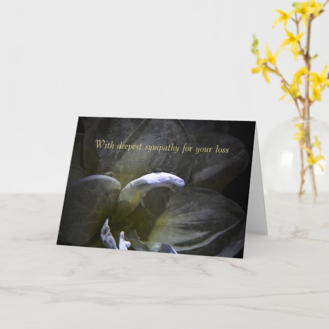 Carte Avec profonde sympathie - Amaryllis (Fleur jaune)