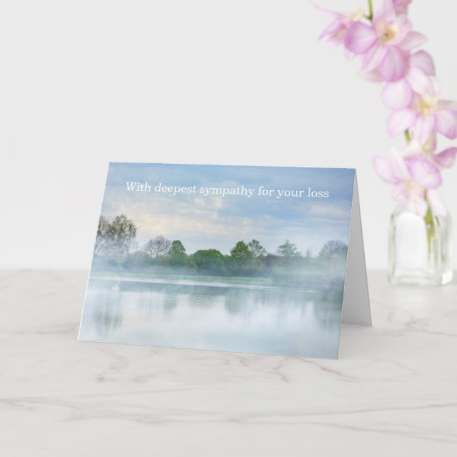 Carte Avec profonde sympathie - Lac avec brouillard (Orchidée)