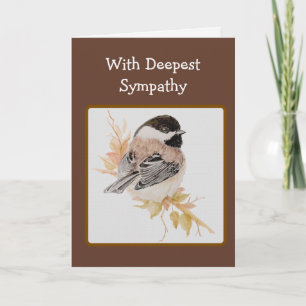Carte Avec profonde sympathie mésange - Oiseaux à l'aqua