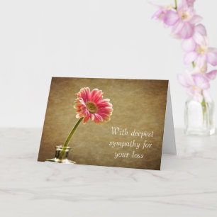 Carte Avec profonde sympathie - Pink Daisy