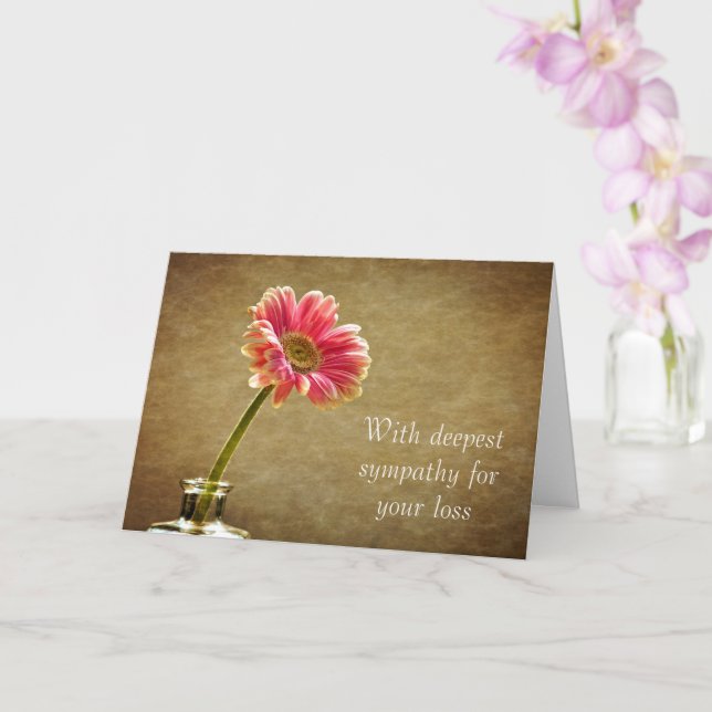 Carte Avec profonde sympathie - Pink Daisy (Orchidée)