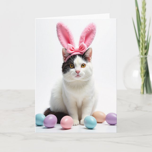 Carte avec serre-tête Kitty aux oreilles (Devant)