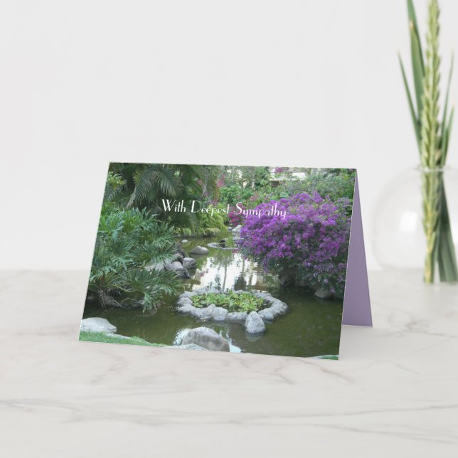 Carte Avec Sympathie Profonde Fleurs Violettes Tropicale (Devant)