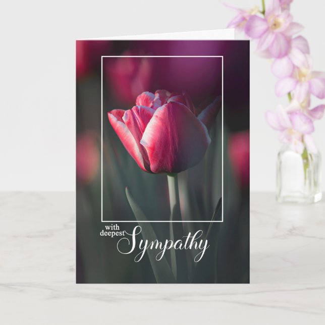 Carte Avec Sympathie Profonde Tulipe Rose Clair (Orchidée)