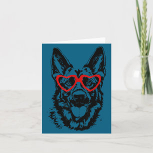 Carte Avec un T-shirt Saint-Valentin Berger Allemand Cœu