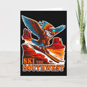 Carte Aventure de ski vintage dans le Sud-Ouest Thème Sk