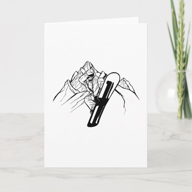 Carte Aventure en montagne en snowboard (Devant)