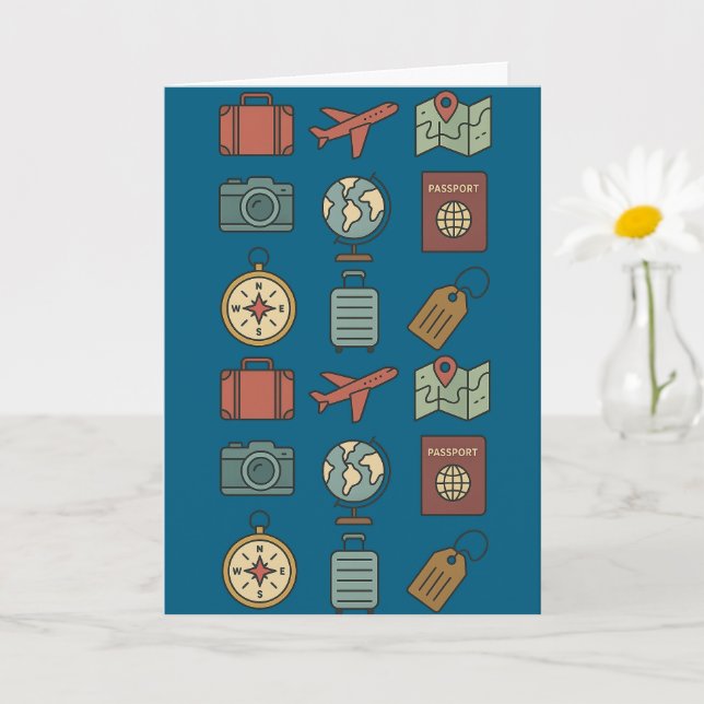Carte Aventure Voyage Vintage Wanderlust Nostalgic (Petite plante)