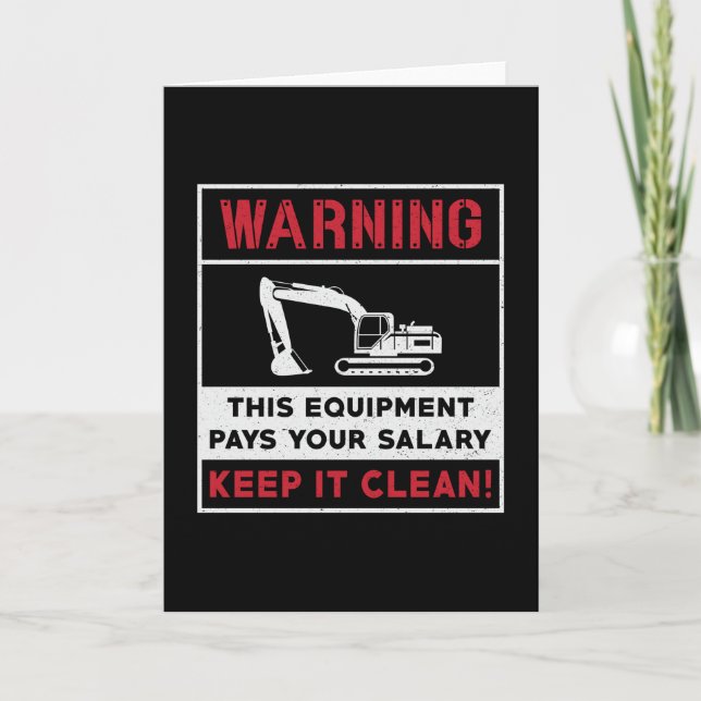 Carte Avertissement de l'excavateur Cette construction d (Devant)