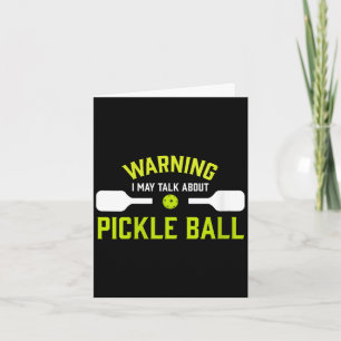 Carte Avertissement drôle de pickle ball féminin
