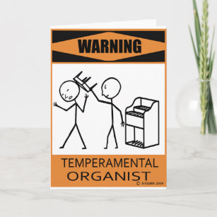 Carte Avertissement Organisateur Temperamental