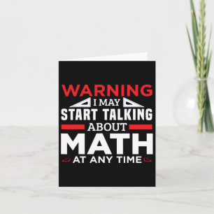 Carte Avertissement Peut Commencer À Parler Math Drôle E