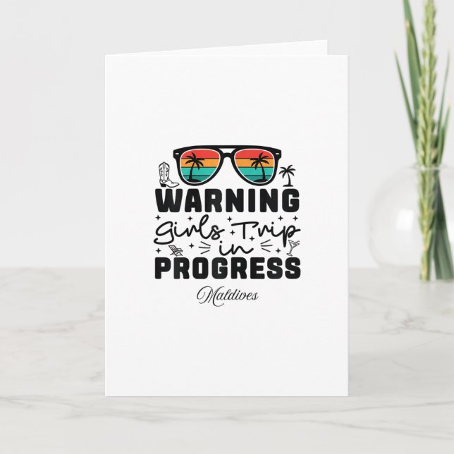 Carte Avertissement Voyage Filles En Cours De Vacances M (Devant)