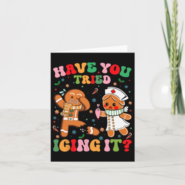 Carte Avez-Vous Essayé De Faire Du Glace Pour Noël Ginge (Devant)