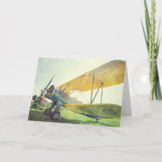 Carte Avion antique "prévol Biplane"