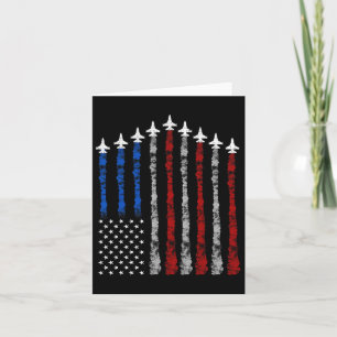 Carte Avion de chasse Avion Usa Drapeau 4 juillet Patrio