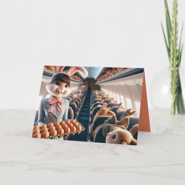 Carte Avion Funny Bunny Joyeux Pâques (Devant)