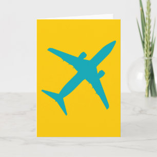 Carte Avion graphique en Aqua Blue