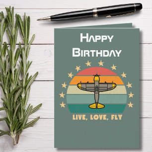 Carte Avion militaire en vol, anniversaire de l'aviation