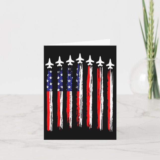 Carte Avions de combat patriotiques américains Drapeau a (Devant)
