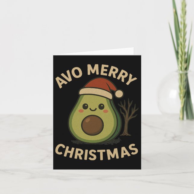 Carte Avo Joyeux Noël Drôle Avocado Pun (Devant)