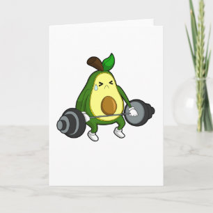 Carte Avocado à Fitness avec Barbell