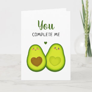 Carte Avocado mignon romantique Vous Me Complétez Annive