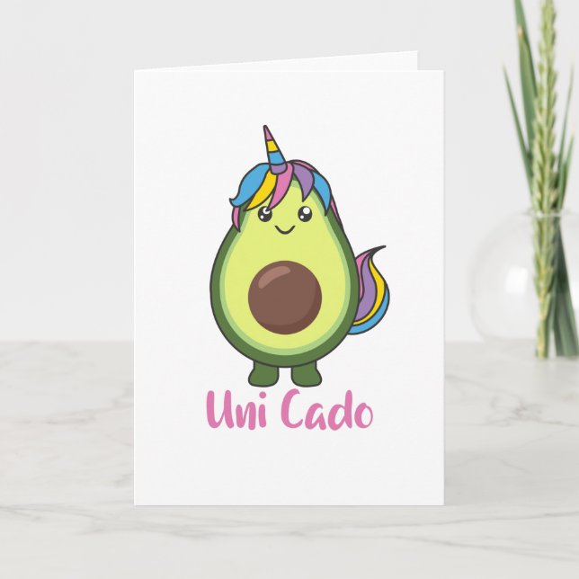 Carte Avocado Unicorn Funny Avocados Unicorns Uni Cado (Devant)