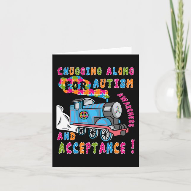 Carte Avocat Acceptation Train Puzzle Cool Autisme Aware (Devant)