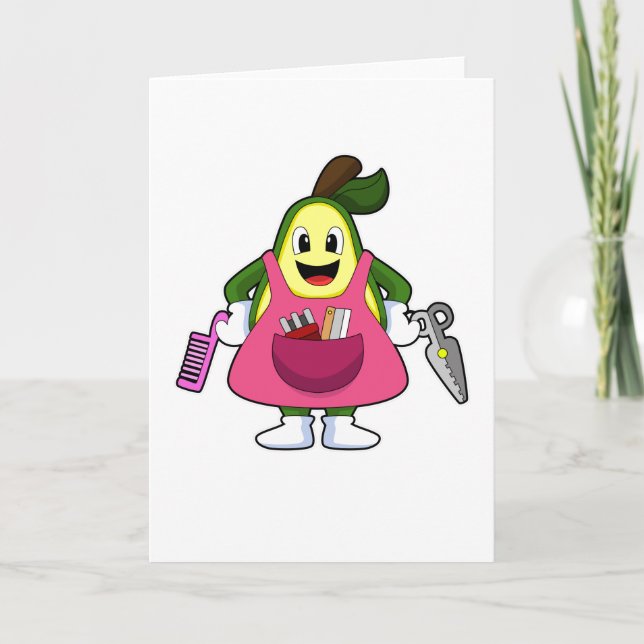 Carte Avocat coiffeur avec ciseaux et peigne (Devant)