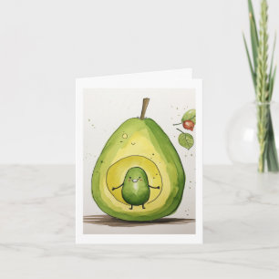 Carte Avocat, design bébé avocat mignon