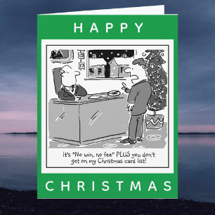 Carte Avocat juridique et client Cartoon Joyeux Noël