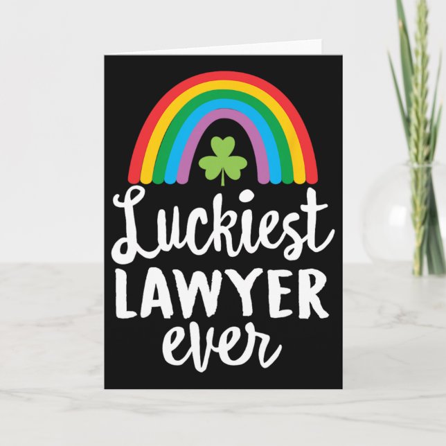 Carte Avocat le plus chanceux Saint-Patrick Shamrocks  (Devant)