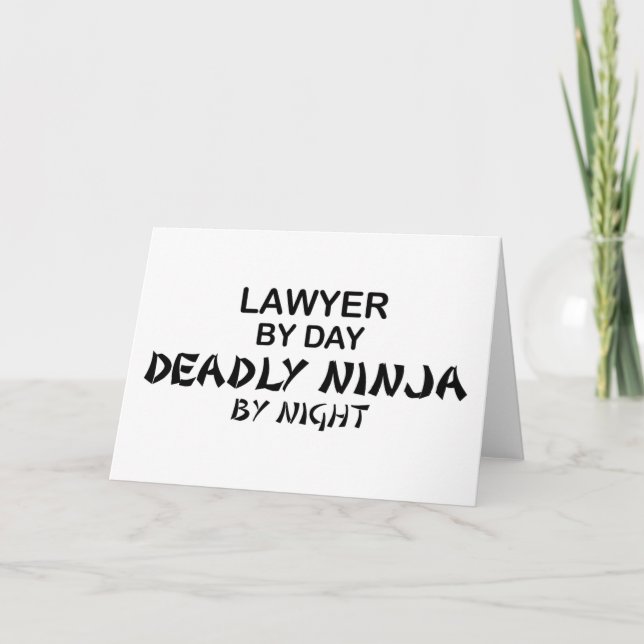 Carte Avocat mort Ninja par nuit (Devant)