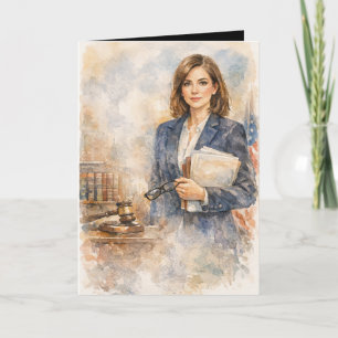 Carte Avocate féminine amusante - Aquarelle Ézéchiel 25-