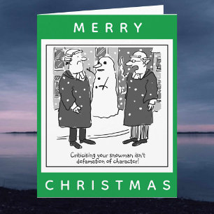Carte Avocats légaux et un Snowman Cartoon Noël