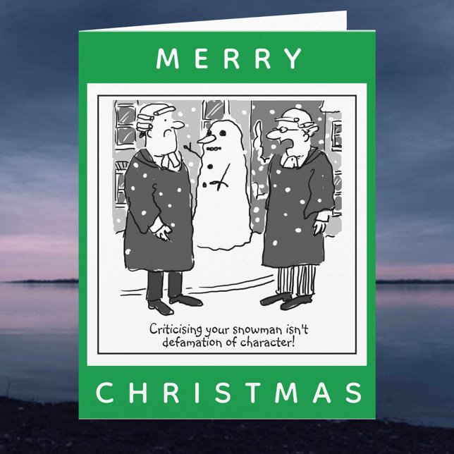 Carte Avocats légaux et un Snowman Cartoon Noël (Créateur téléchargé)
