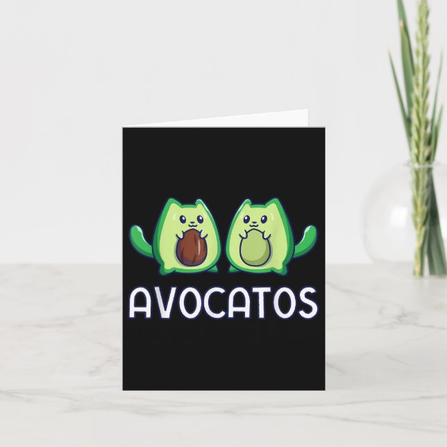 Carte Avogato Avocado Cat Vegan Cat (Devant)