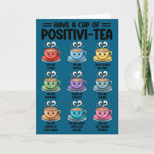 Carte Avoir Chemise Tasse Conseiller Thé Positif Noël