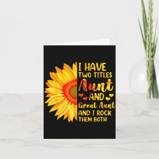 Carte Avoir deux titres tante et grand-tante tournesol