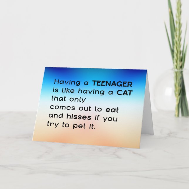 Carte Avoir un adolescent... (Devant)