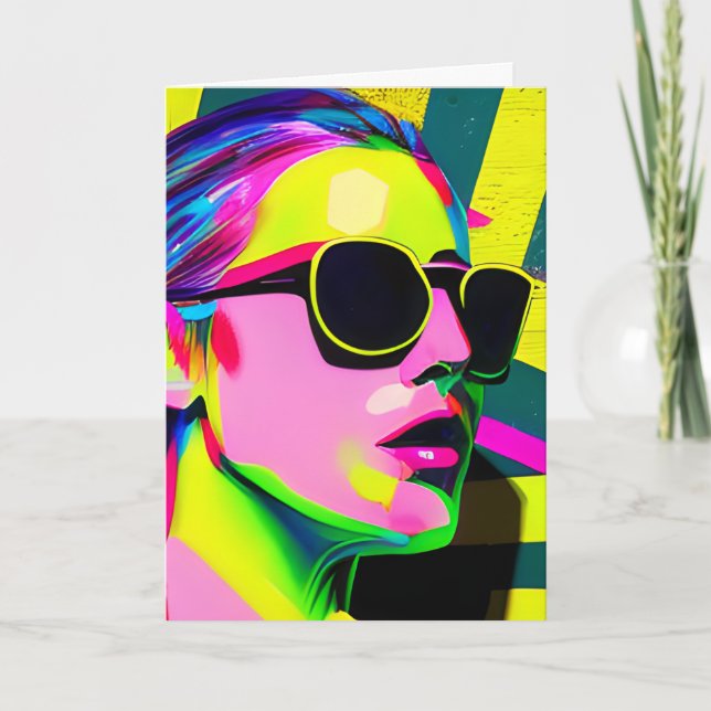 Carte Avoir un anniversaire coloré | Art Abstrait (Devant)