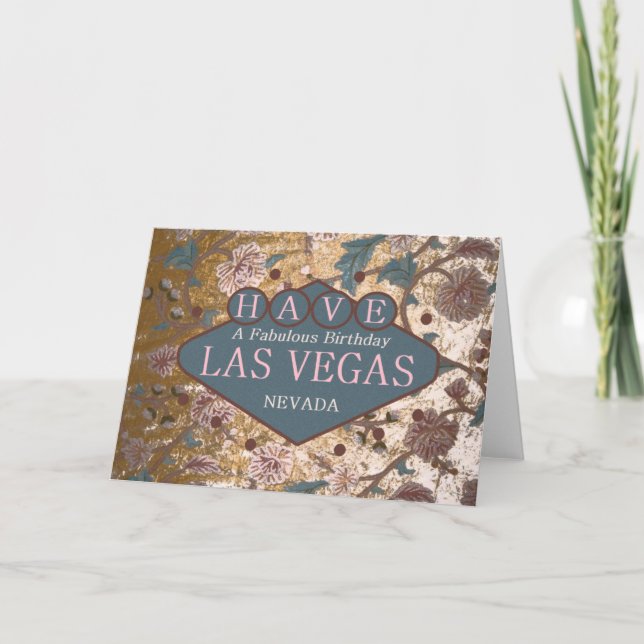 Carte Avoir Un Fabuleux Anniversaire Las Vegas Card (Devant)