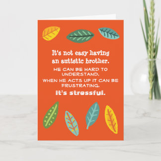 Carte Avoir un frère avec l'autisme Encouragement
